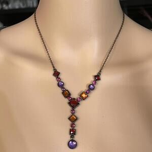 Vintage Style Multi-Gemstone Necklace and Earring Set